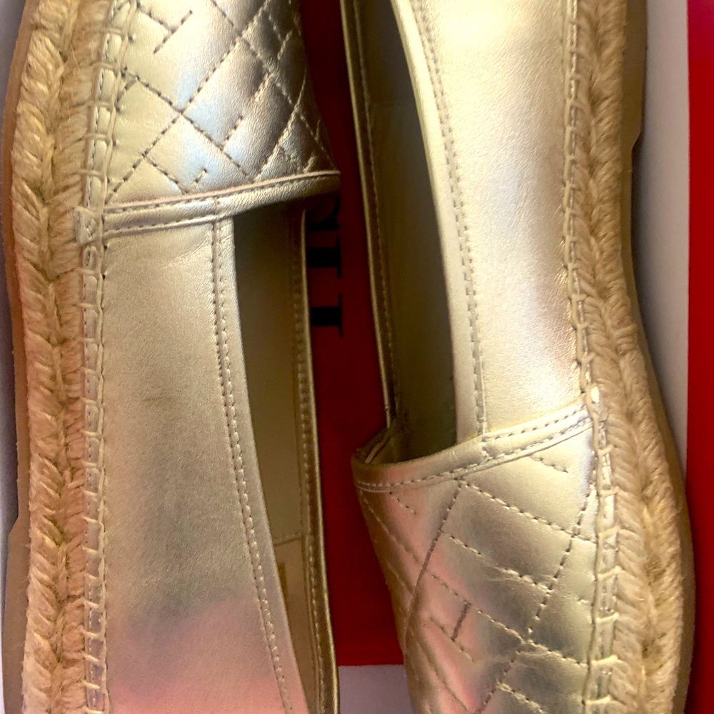 Carolina Herrera gold espadrilles
